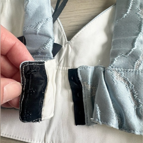 NWT Christian Pellizarri Blue Textured Bra Crop Top Made in Italy RARE - Picture 4 of 9